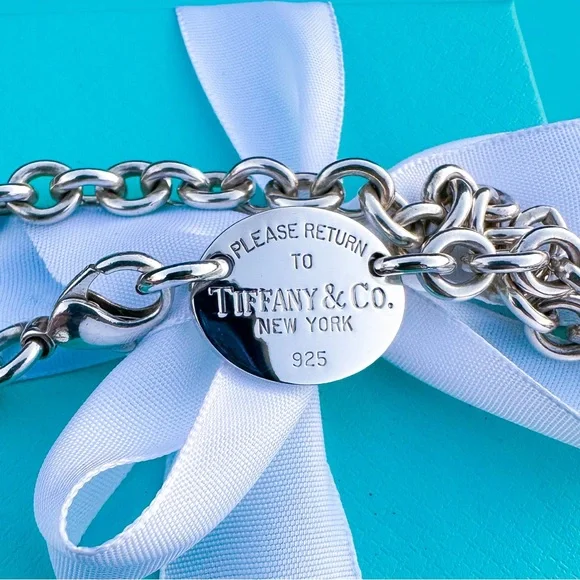 Tiffany & Co. Oval Tag Choker Necklace Return to Tiffany - Picture 1 of 5